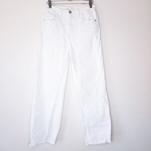 Maje White Wide Leg Raw Hem Jeans 36